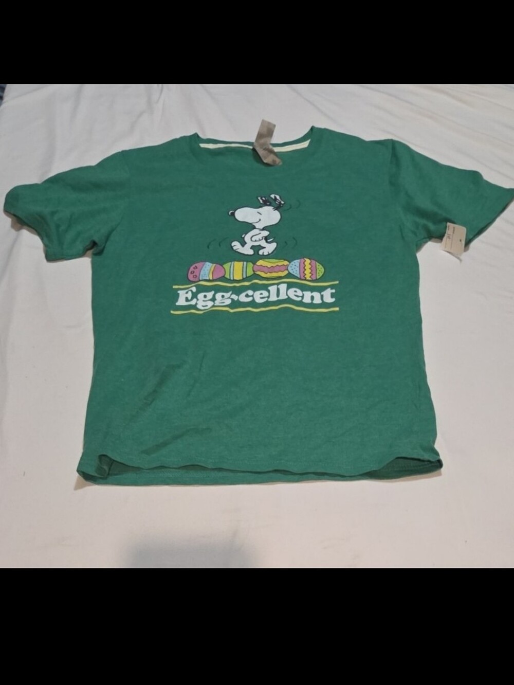 Instant message girls size 10 green snoopy peanuts easter shirt #05